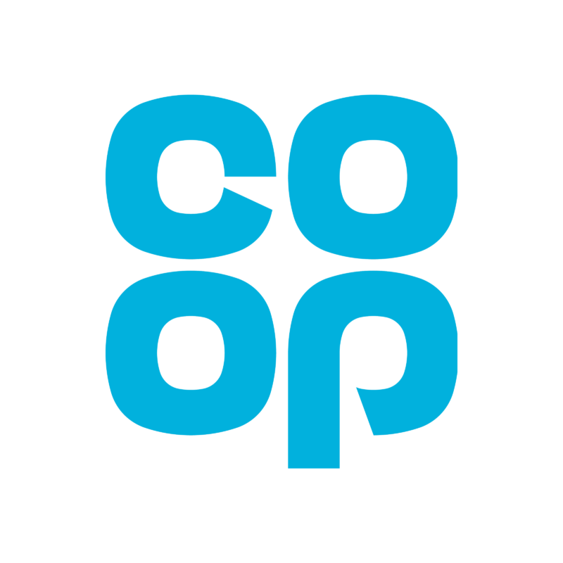 Co-op logo in blue writing on white background