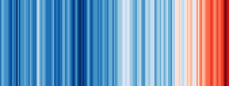 This is a visual representation of global temperature change from 1850 to 2018 created by climate scientist Ed Hawkins, University of Reading, UK