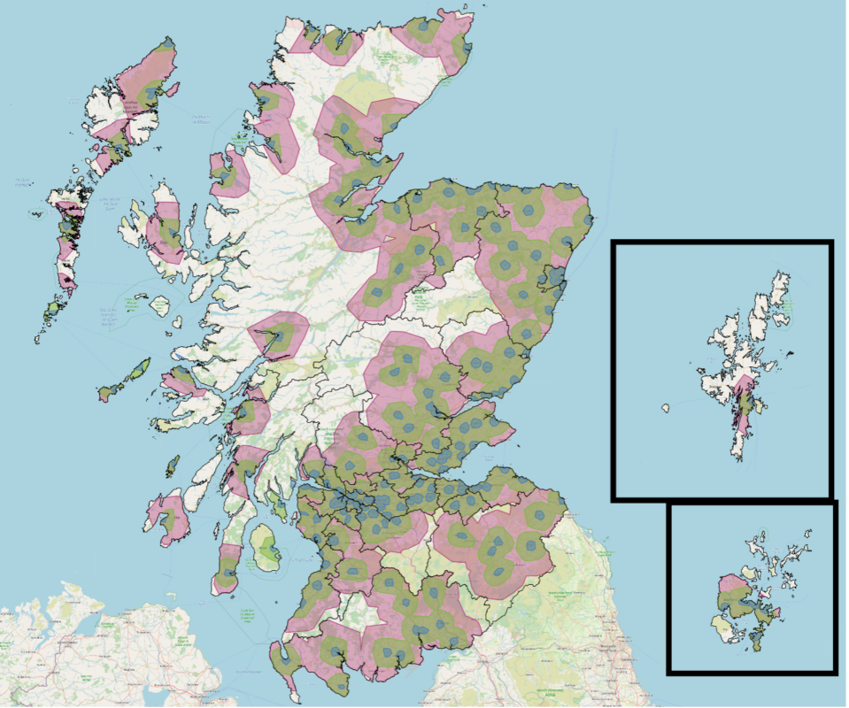 A map of recycling sites in Scotland